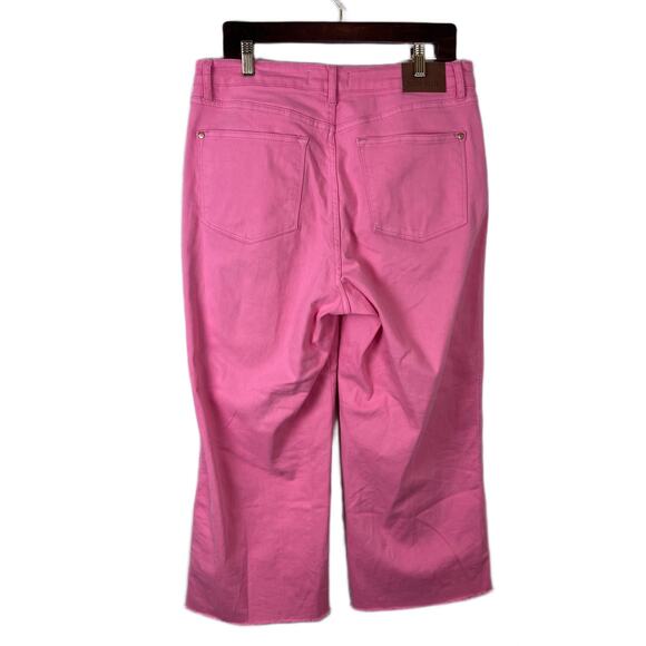 Judy Blue Pink High Rise Cropped Wide Leg Jeans Size 31 - Picture 7 of 9